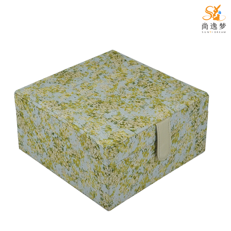 Mlti Function Wood Frame Silk Woven Top Classical Jewelry Box